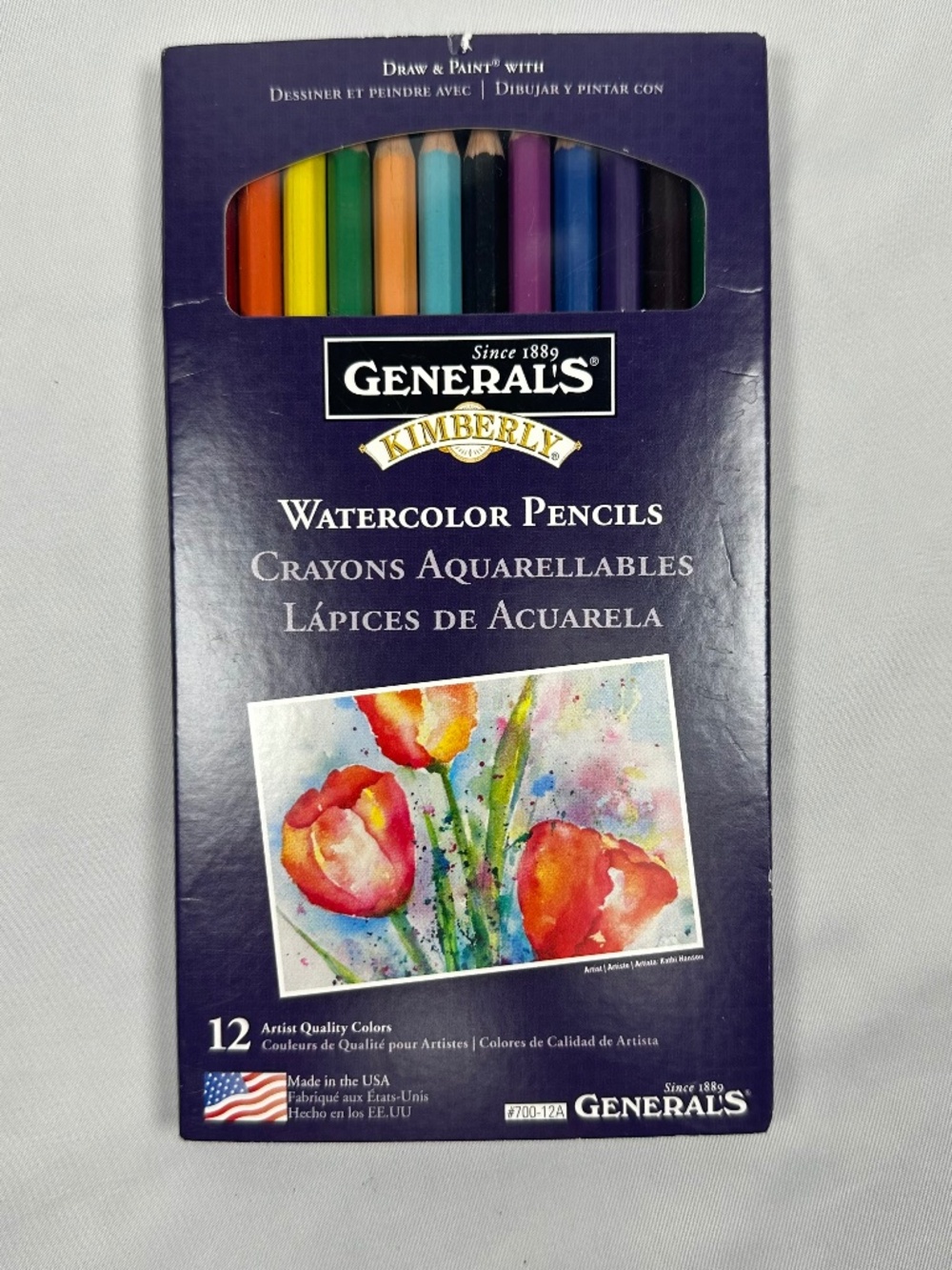 General's Kimberly Watercolor 12 Count Pencils Artistic Quality Colors